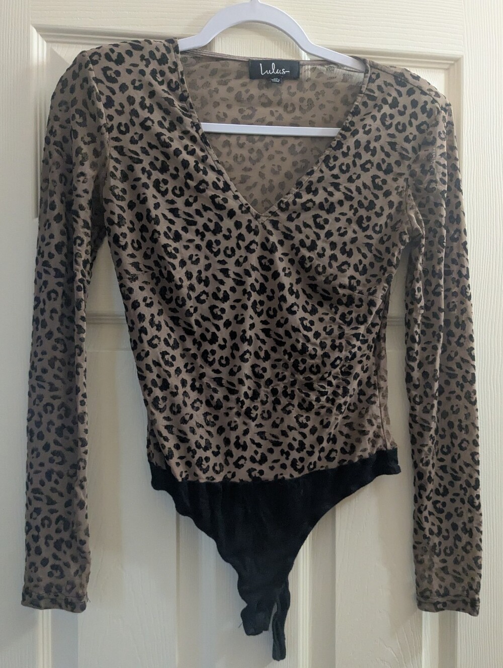 Lulu's Leopard-Print Long Sleeve Bodysuit